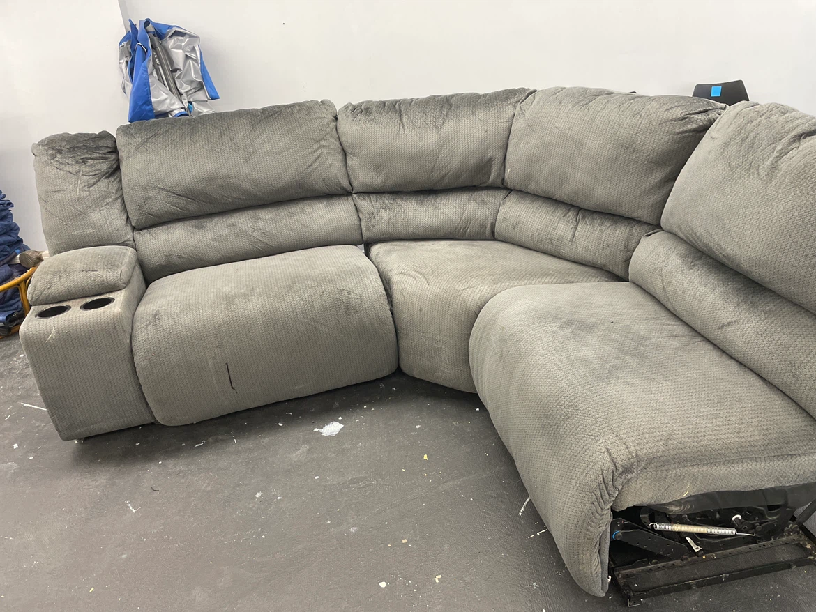 Gray Sectional Reclining Sofa - photo 4
