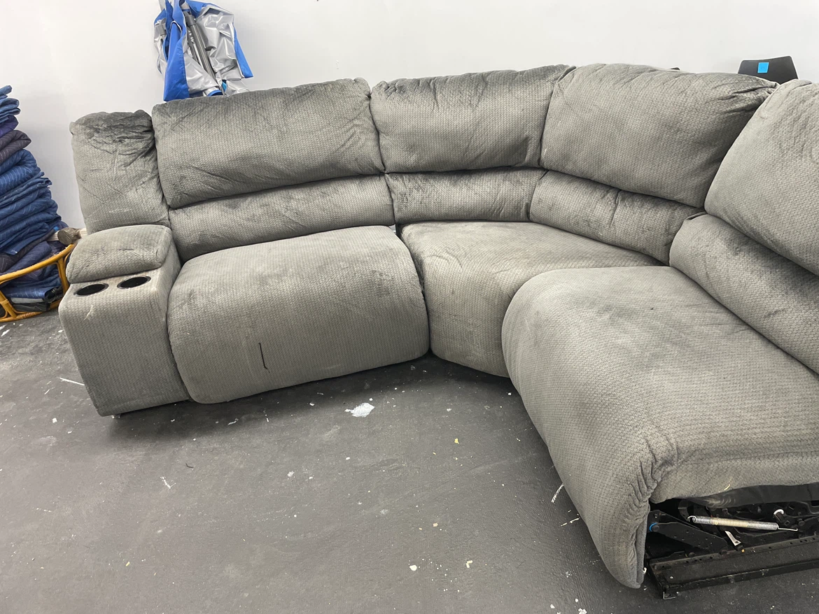 Gray Sectional Reclining Sofa - photo 5