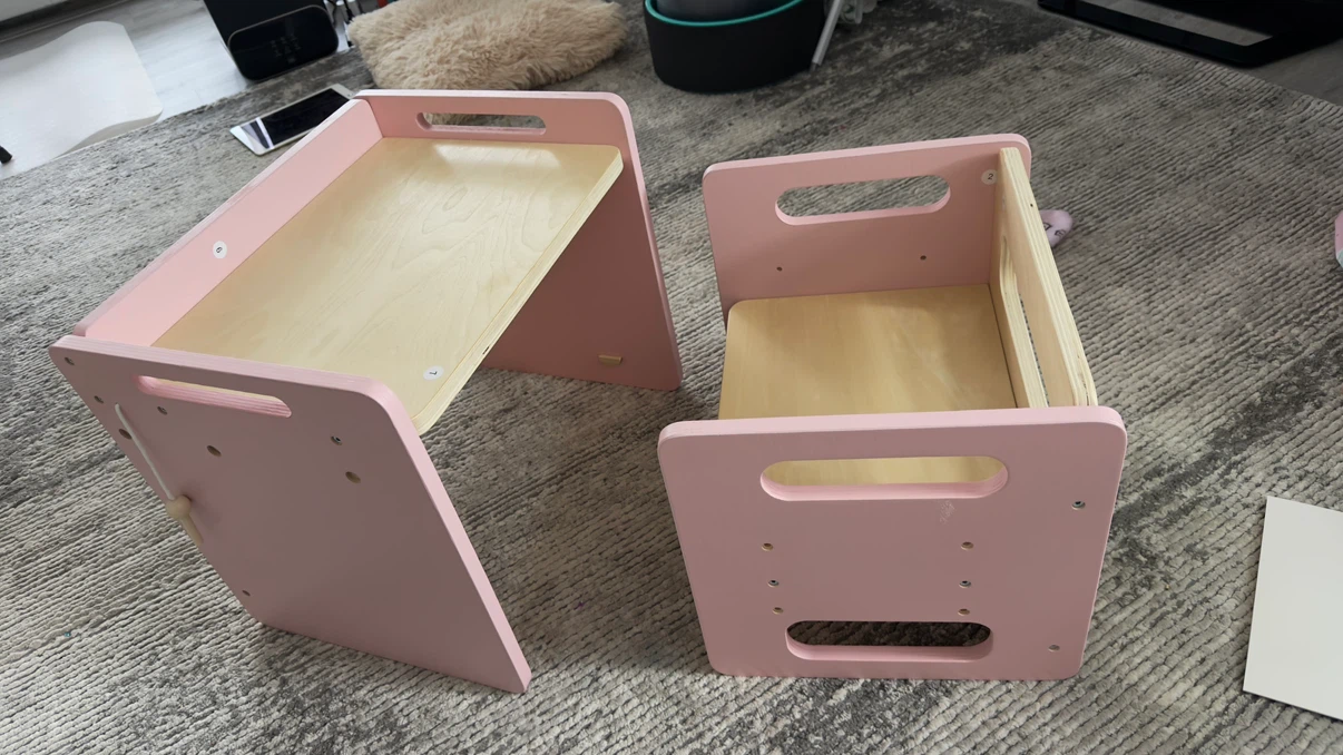 Brand New Montessori Table & Chair Set – Pink