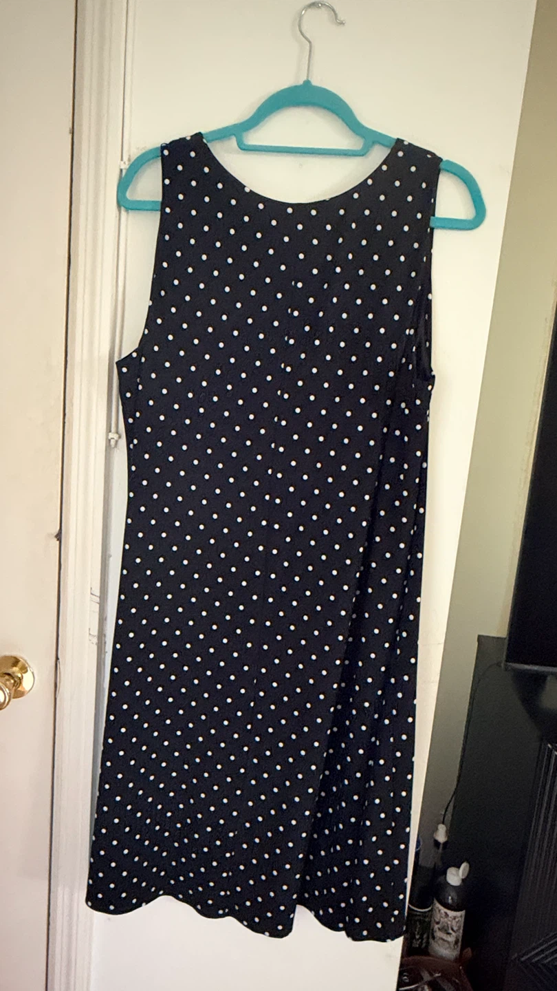 Anne Klein Polka Dot Sleeveless Dress Size 16