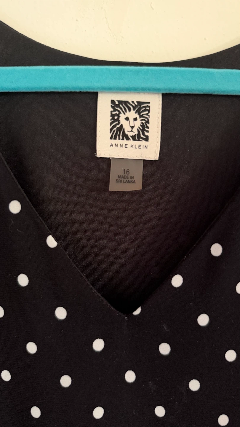 Anne Klein Polka Dot Sleeveless Dress Size 16 - photo 2