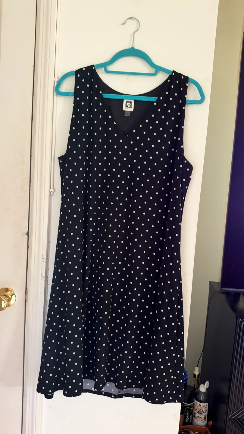 Anne Klein Polka Dot Sleeveless Dress Size 16 - photo 3