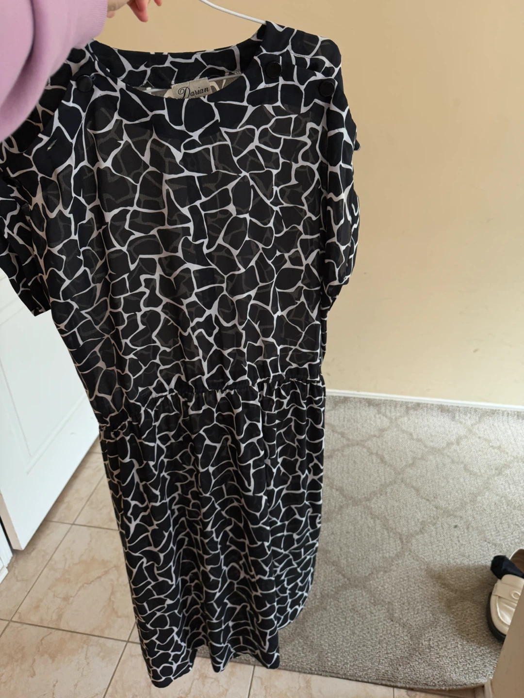 Darian Black and White Patterned Dress