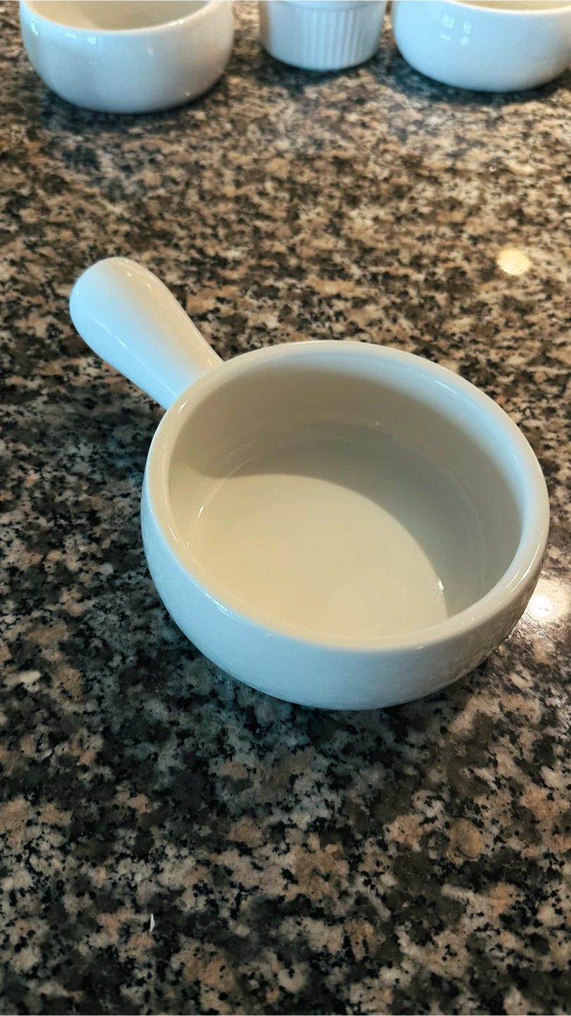 Set of White Ceramic Ramekins and Handled Bowls - photo 2