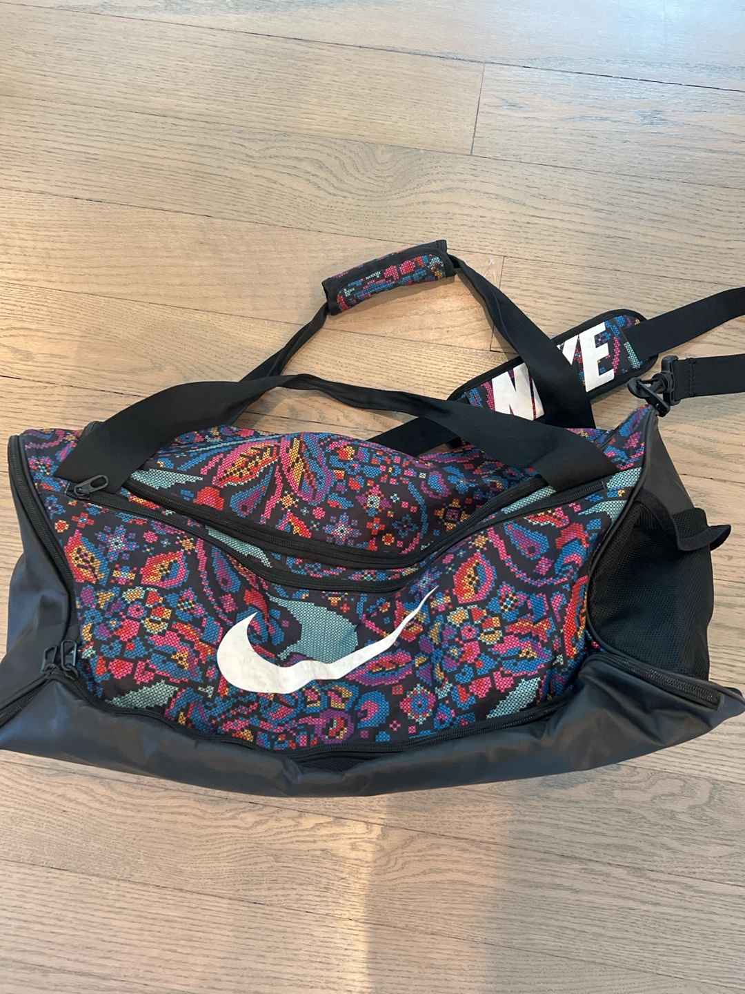 Nike Radiate Club Printed Duffel Bag - Black Multicolor Gym Bag