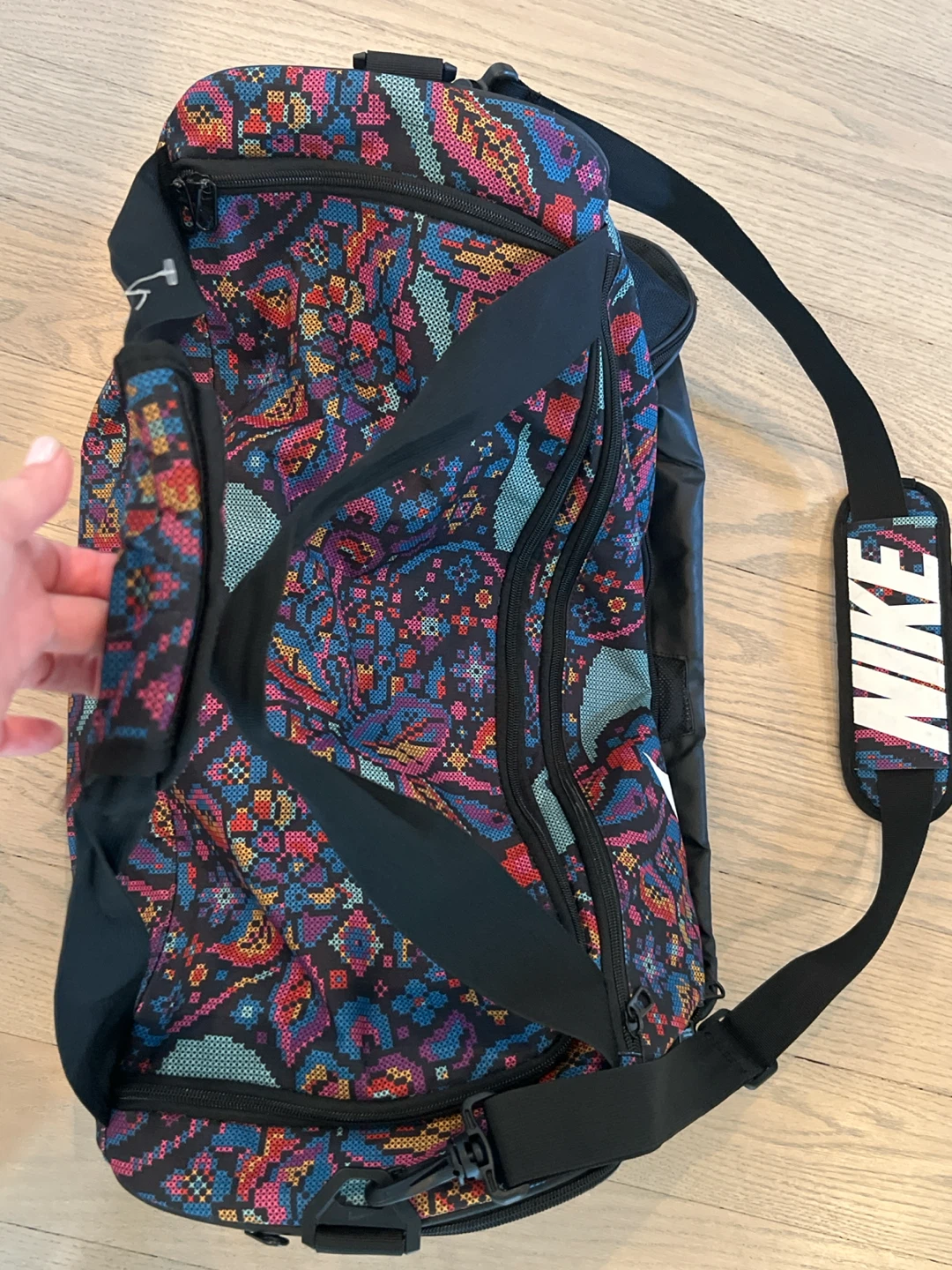 Nike Radiate Club Printed Duffel Bag - Black Multicolor Gym Bag - photo 3