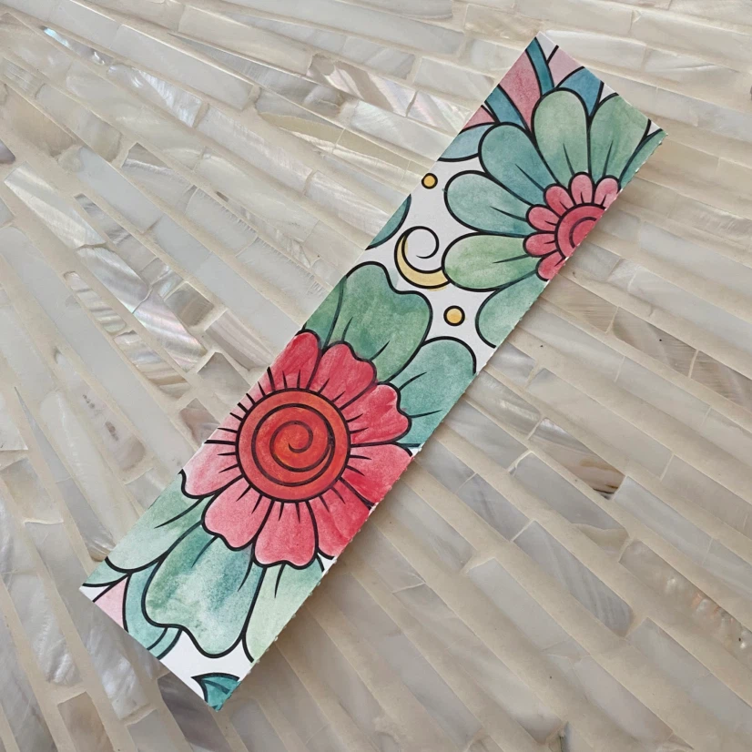 Flower Hand-Painted Watercolor Bookmark