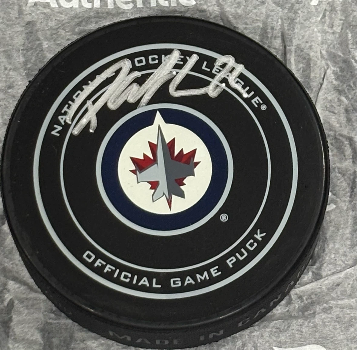Patrik Laine Autographed NHL Centennial Puck with COA