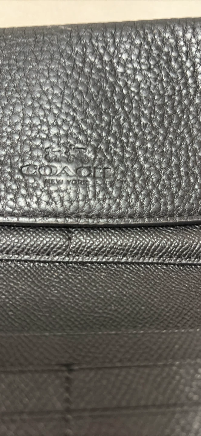 Black Coach pebbled leather wallet