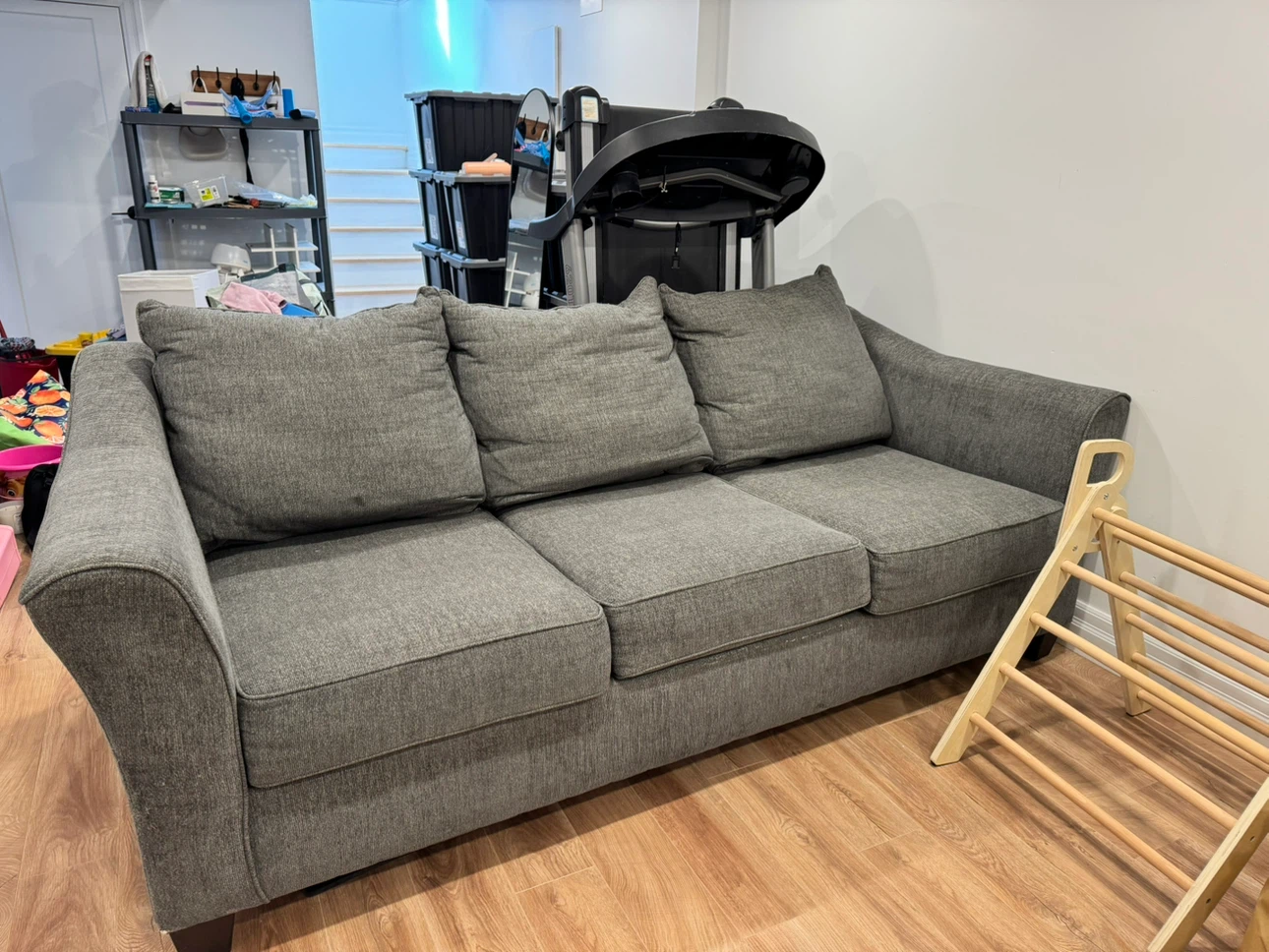 Grey Three-Seater Sofa