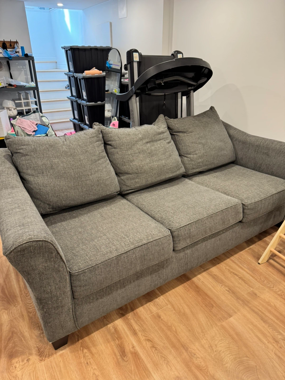 Grey Three-Seater Sofa - photo 3