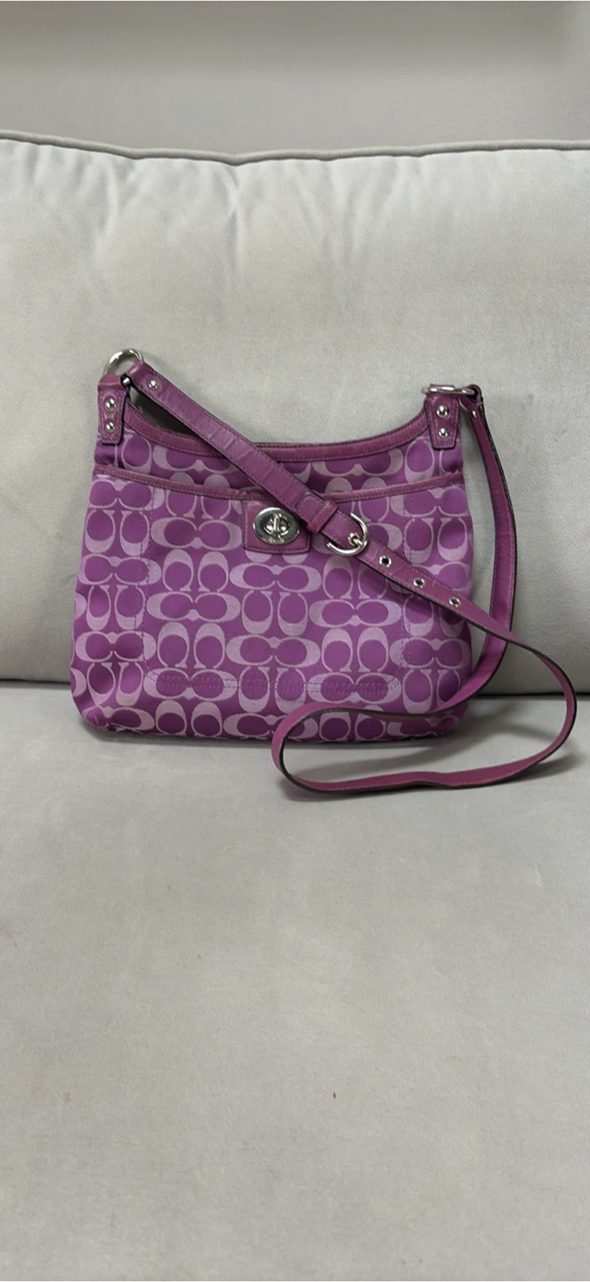 Coach Signature Purple Crossbody Bag