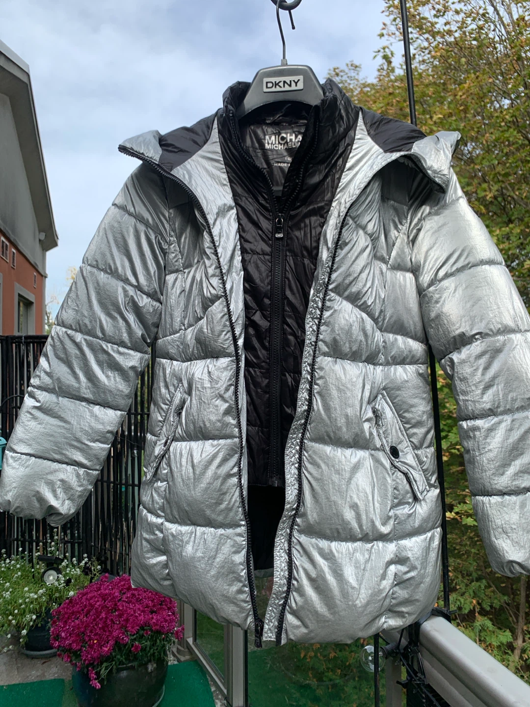 Girls Michael Kors Silver Puffer Jacket