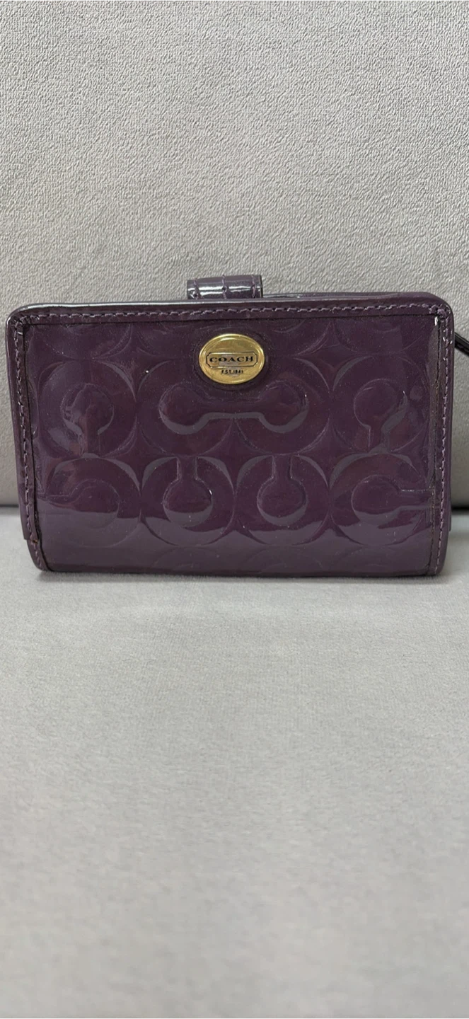 Coach Purple Patent Leather Wallet
