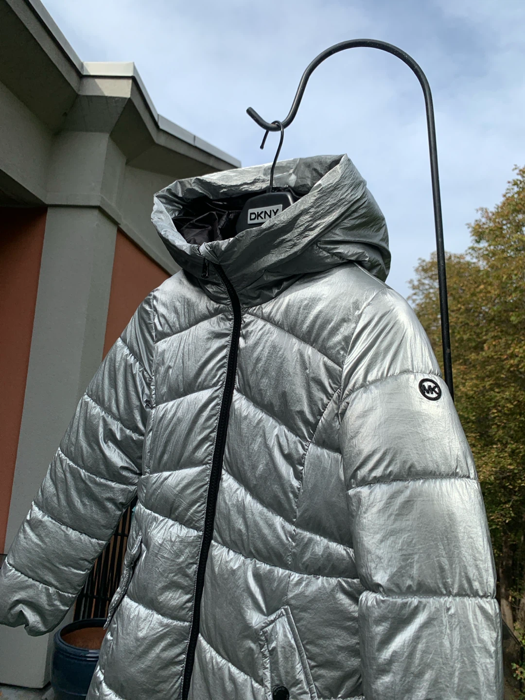 Girls Michael Kors Silver Puffer Jacket - photo 2