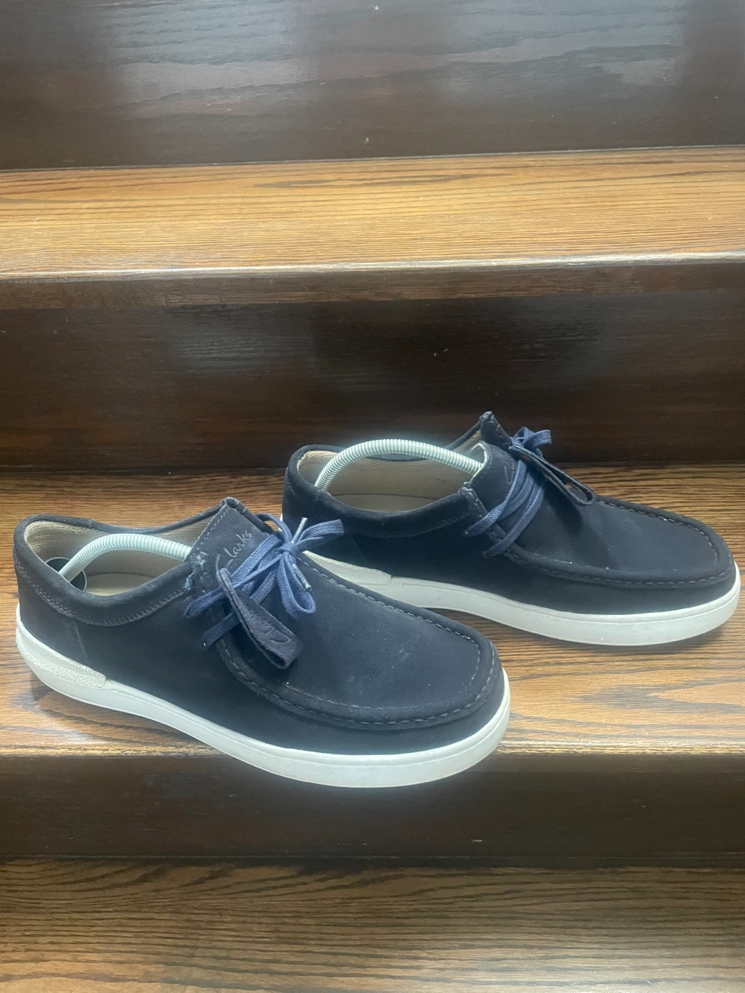 Clarks Navy Suede Casual Shoes