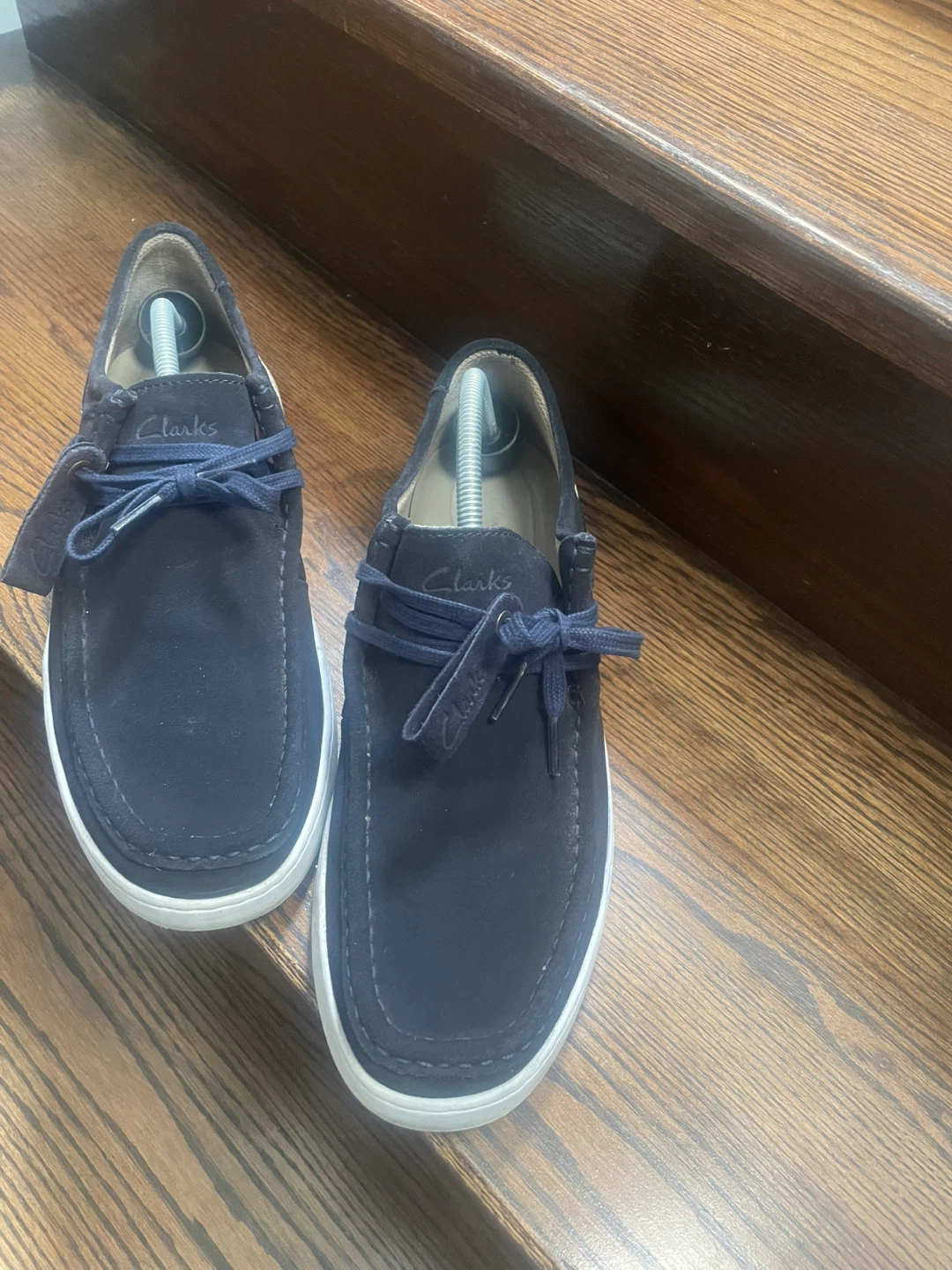 Clarks Navy Suede Casual Shoes - photo 2