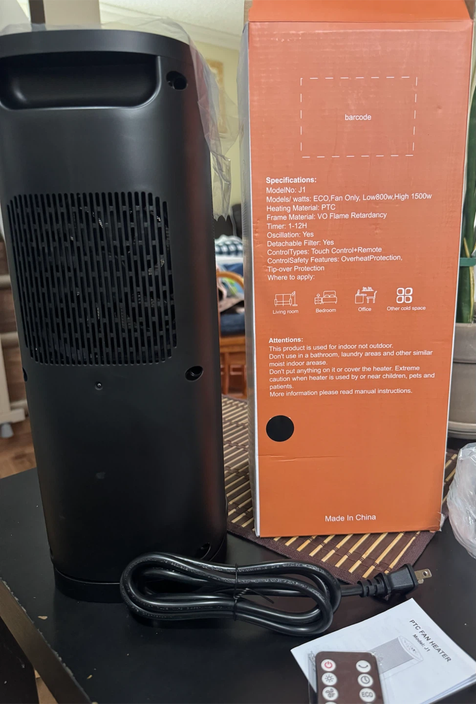 New PTC Tower Fan Heater Model