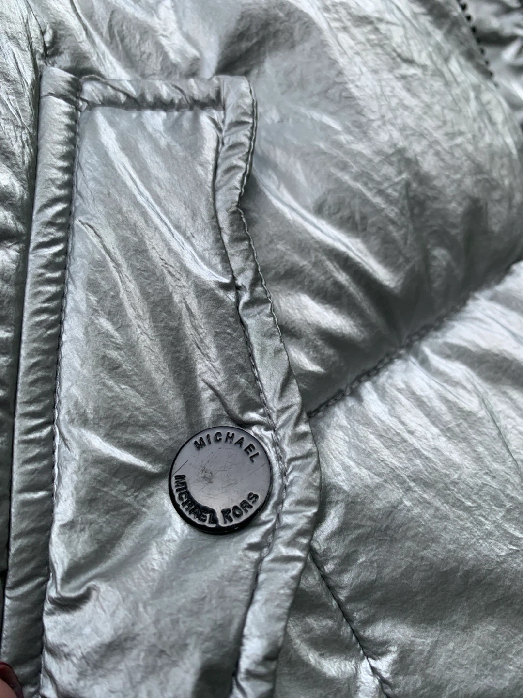 Girls Michael Kors Silver Puffer Jacket - photo 4