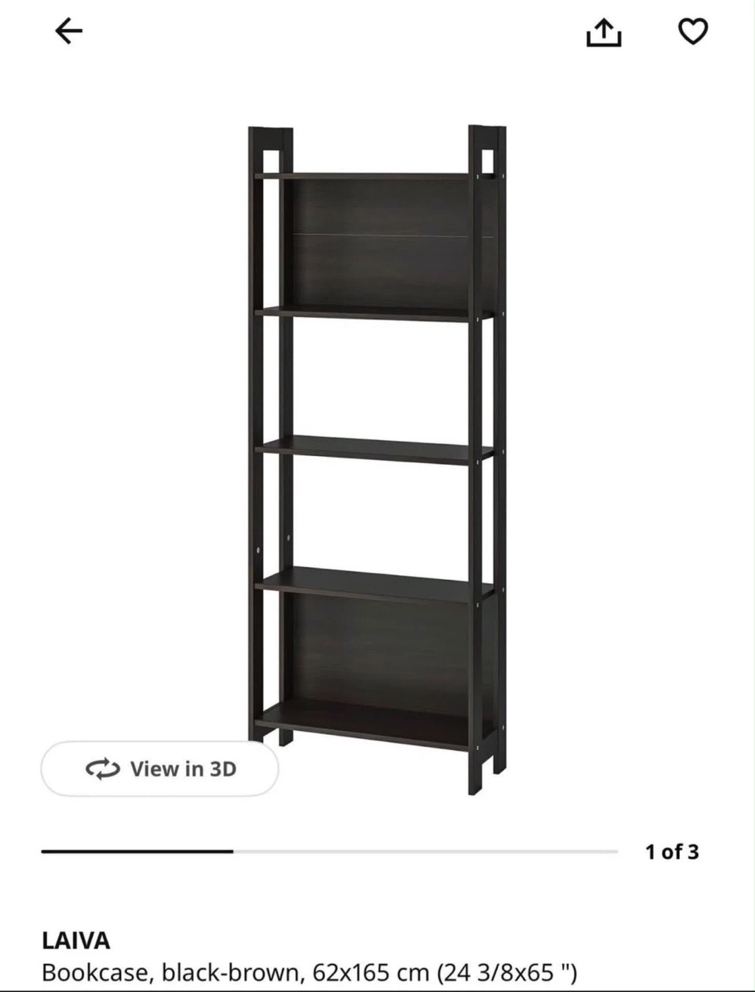 IKEA LAIVA Bookcase Black-Brown 2 Available