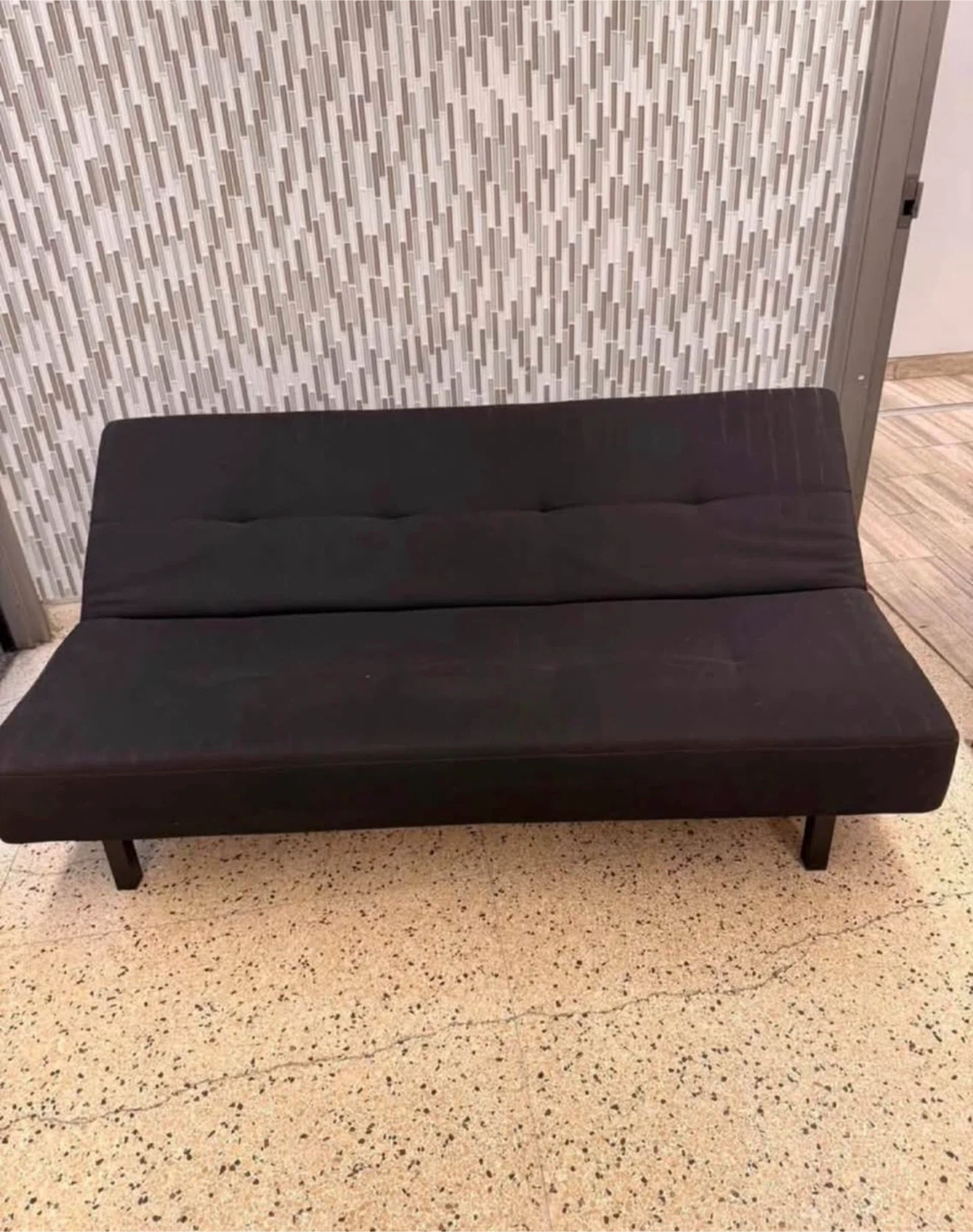 Black Convertible Futon Sofa Bed - photo 2