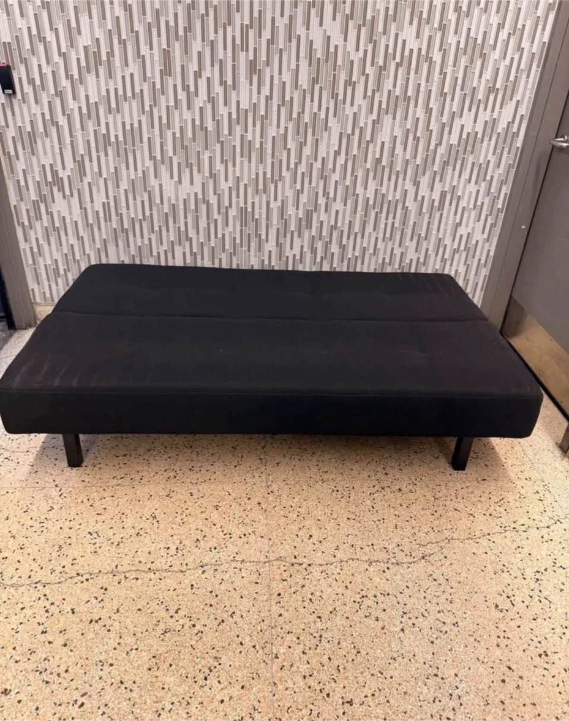 Black Convertible Futon Sofa Bed - photo 3