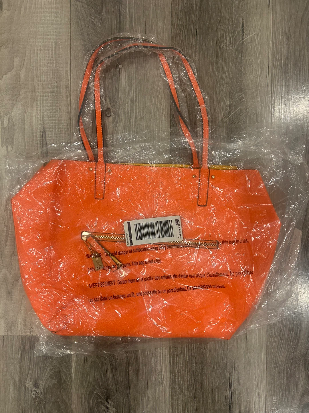 ALDO Orange Tote Bag W Matching Tote