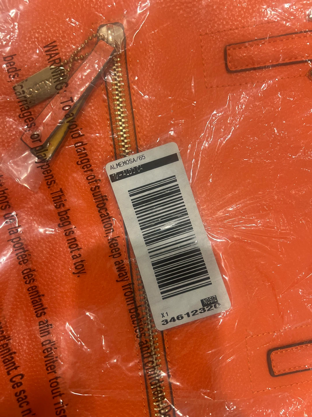 ALDO Orange Tote Bag W Matching Tote - photo 2