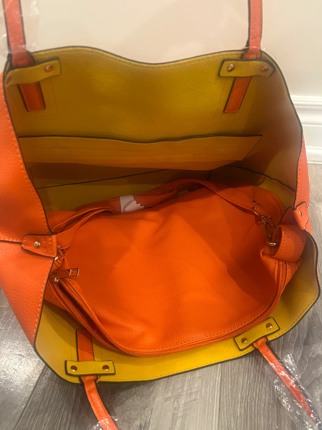 ALDO Orange Tote Bag W Matching Tote - photo 5