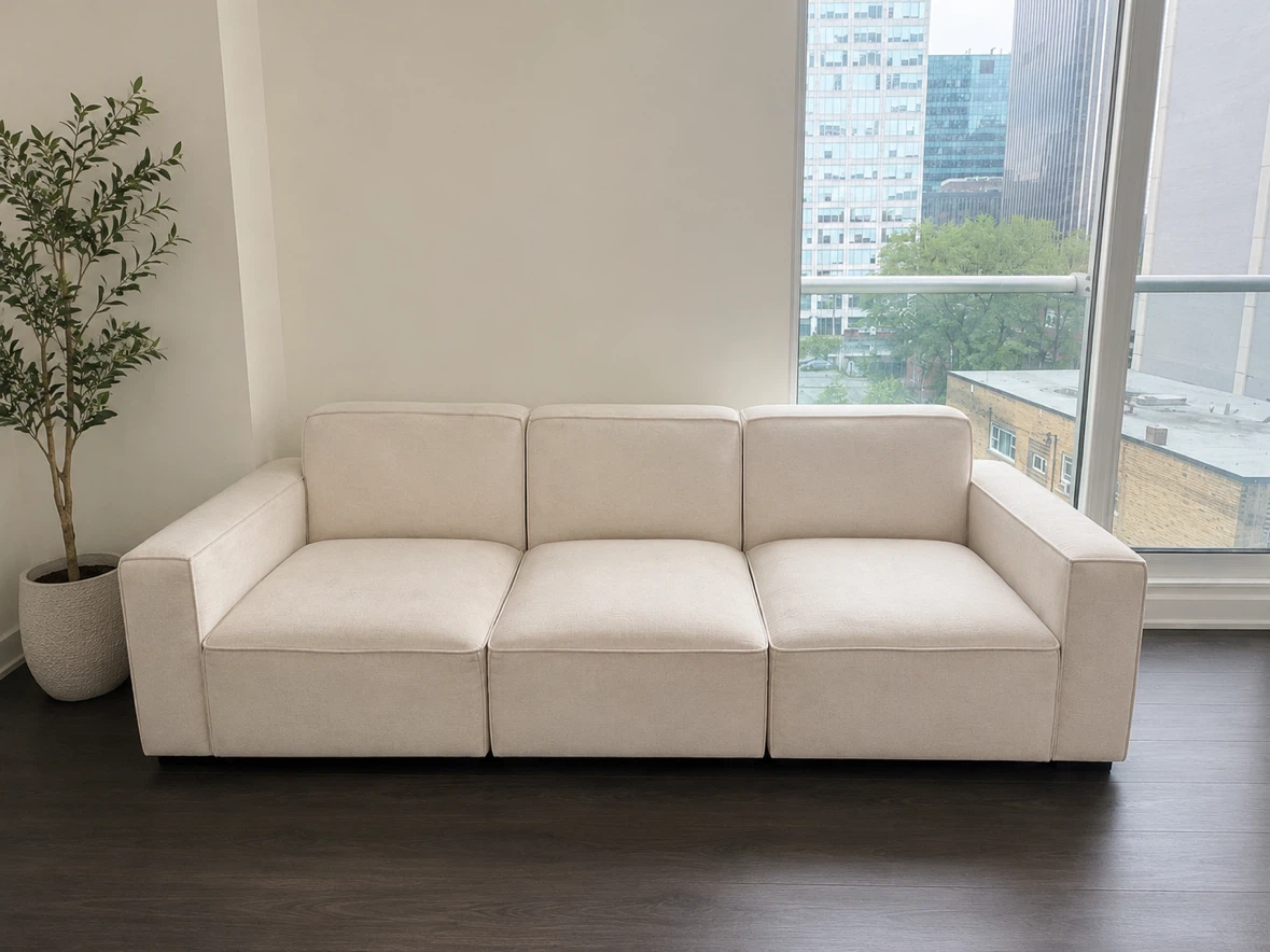3-Piece Performance Fabric Upholstered Modular Sofa Set