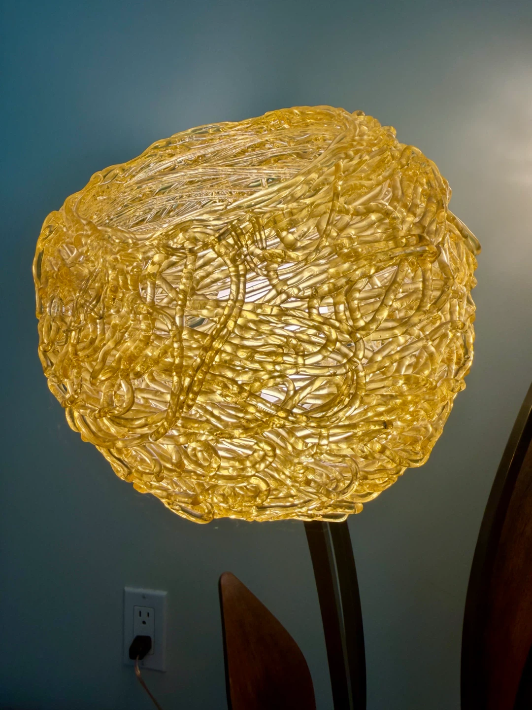 Vintage mid-century spaghetti globe floor lamp - photo 3