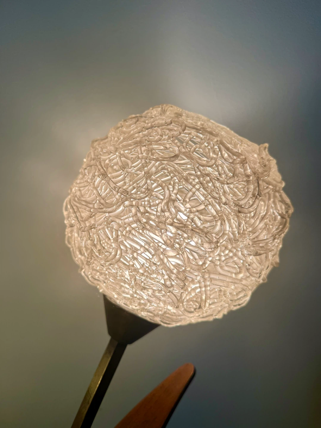 Vintage mid-century spaghetti globe floor lamp - photo 5