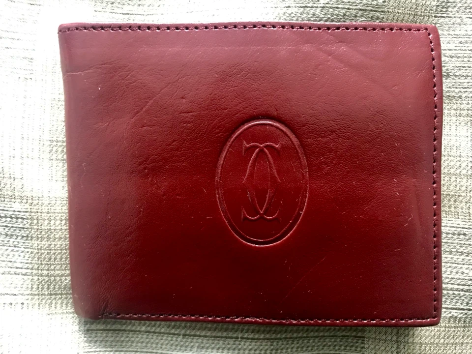 Red Leather Bifold Wallet