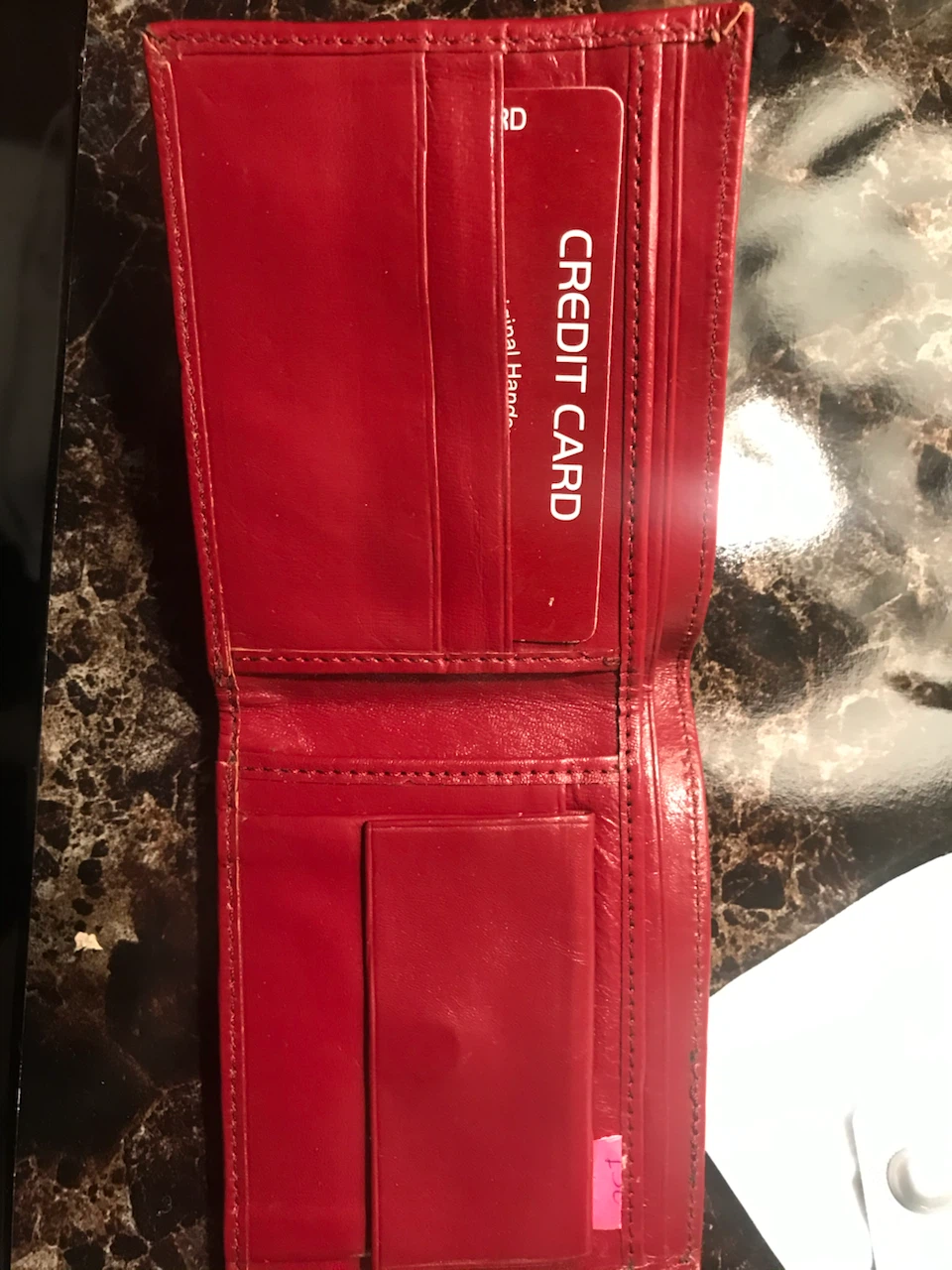 Red Leather Bifold Wallet - photo 2