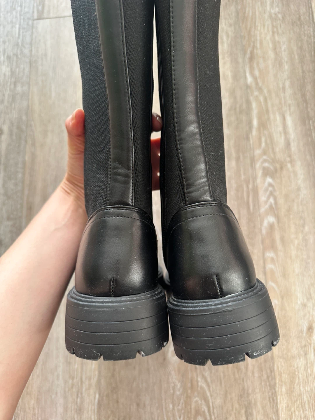 Black Lace-Up Knee-High Boots - photo 2