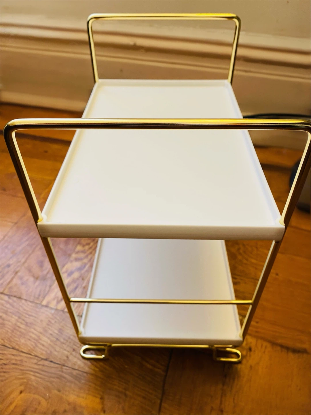 2-Tier Gold & White Vanity Organizer Shelf - photo 2