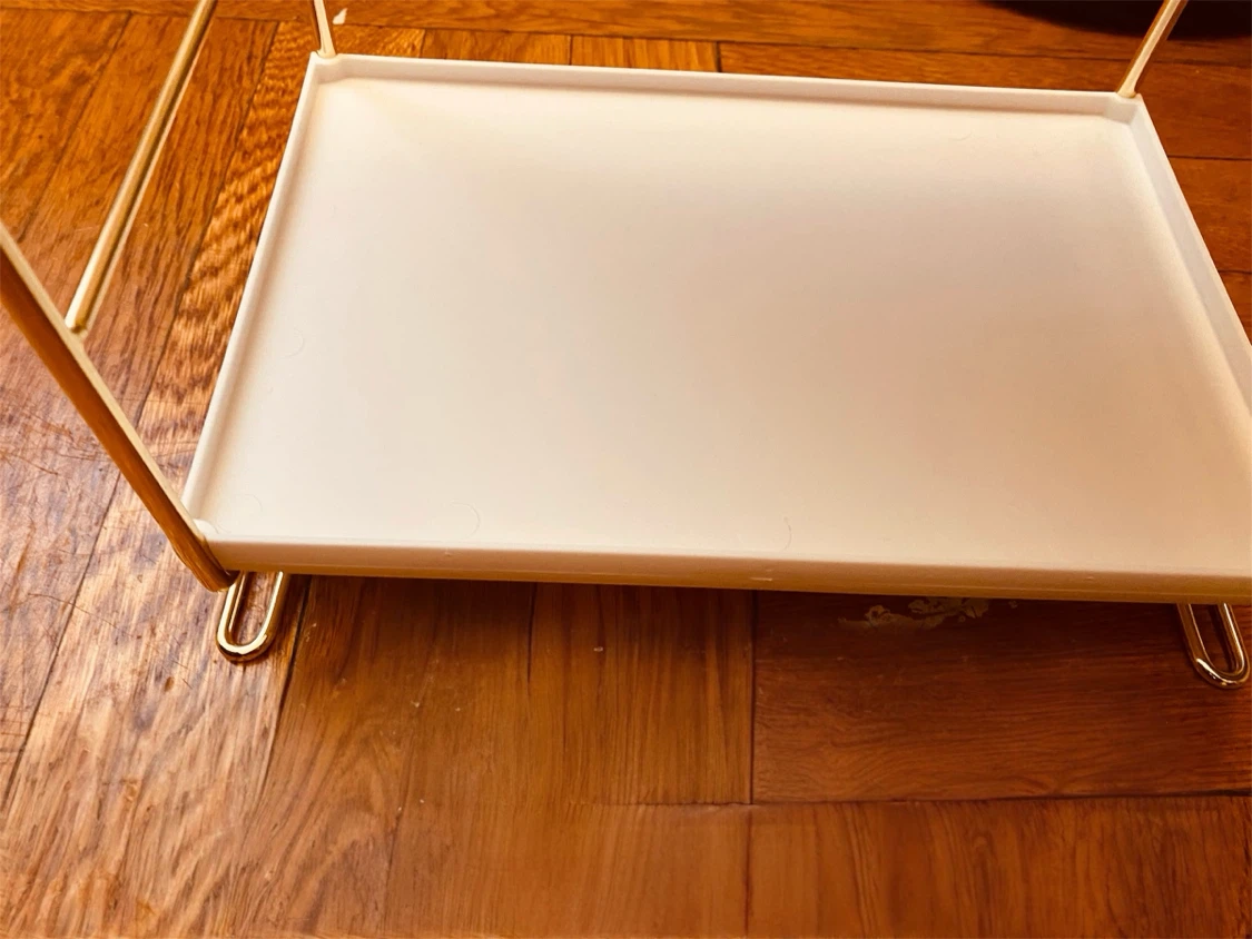 2-Tier Gold & White Vanity Organizer Shelf - photo 4