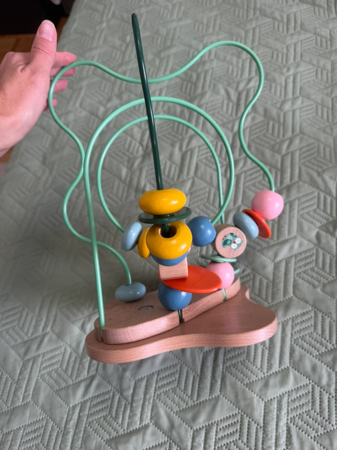 Wooden bead maze toy