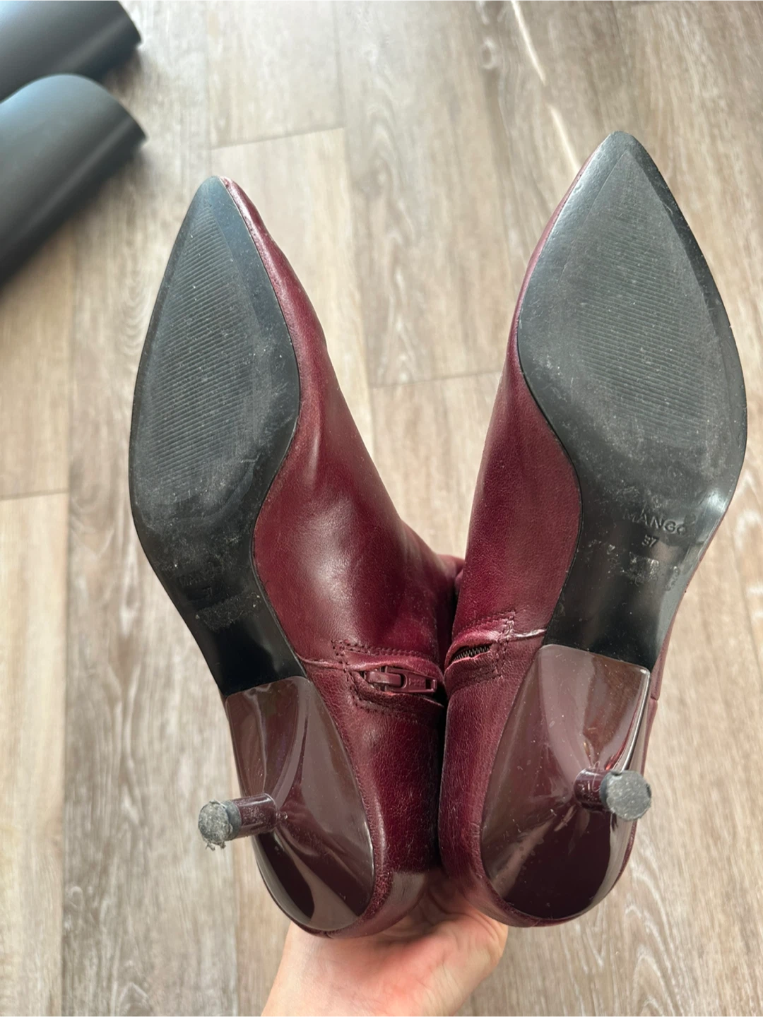 MANGO Burgundy Kitten Heel Boots - photo 2