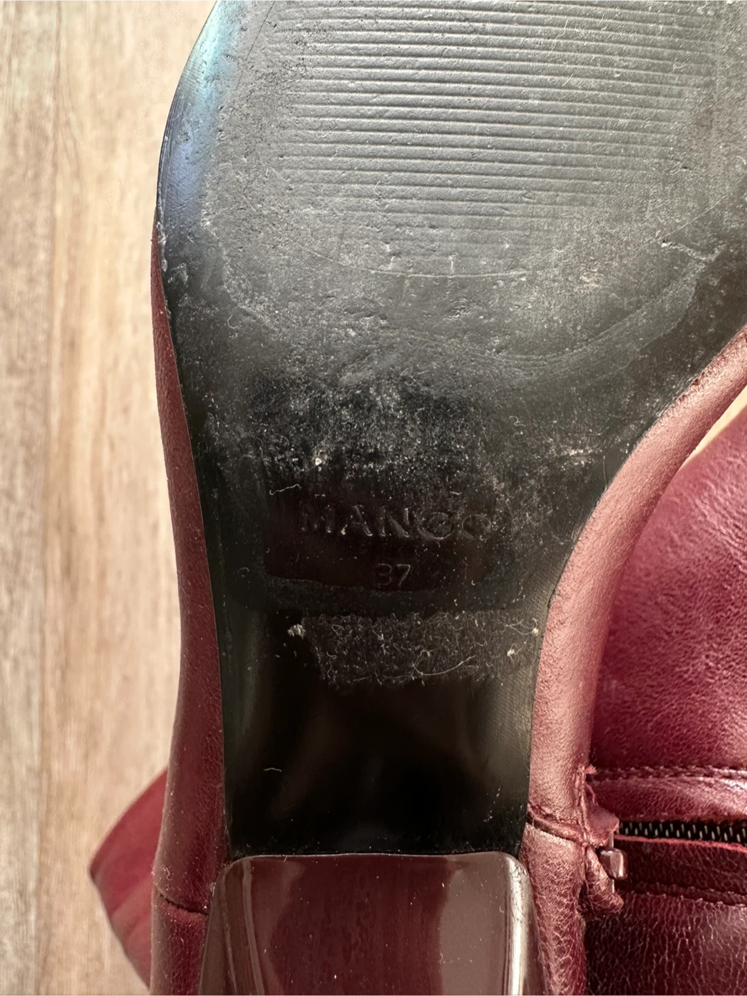 MANGO Burgundy Kitten Heel Boots - photo 3