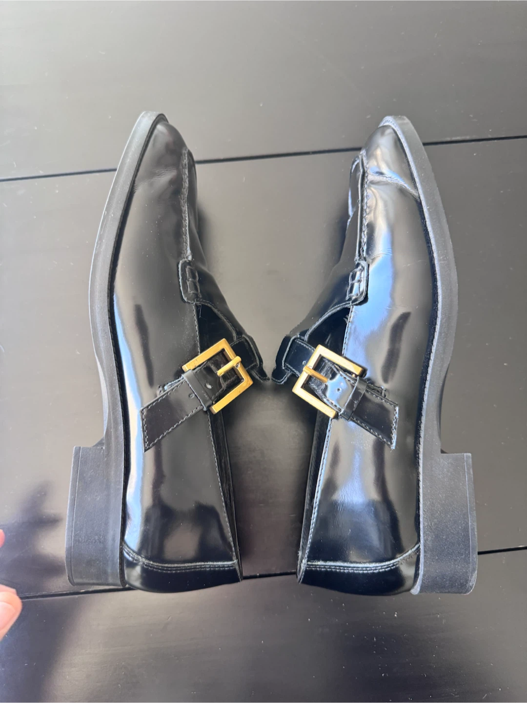 Massimo Dutti black buckle loafers, size 38 - photo 4
