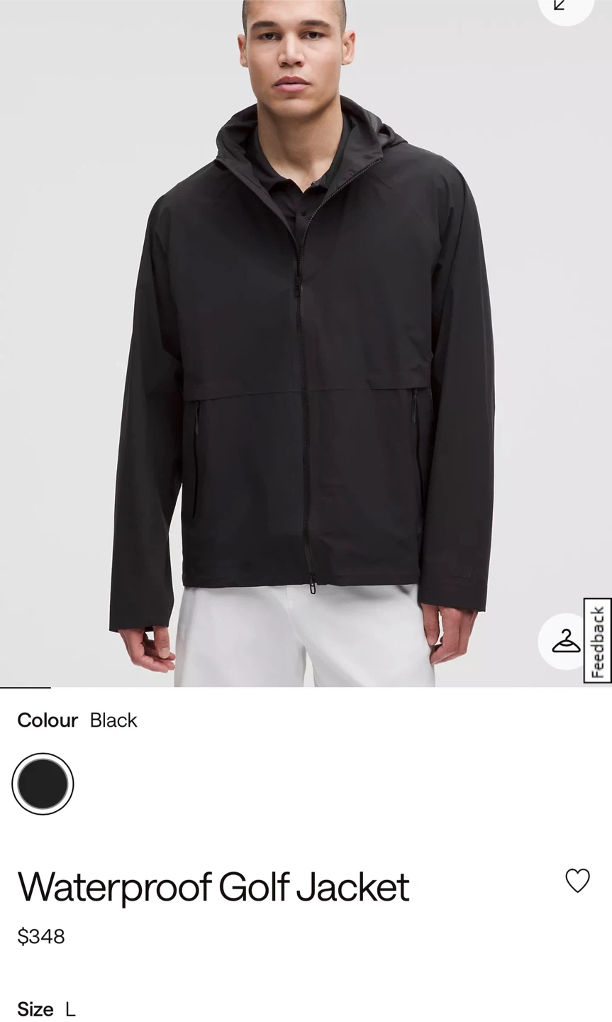 Men’s Lululemon waterproof golf jacket