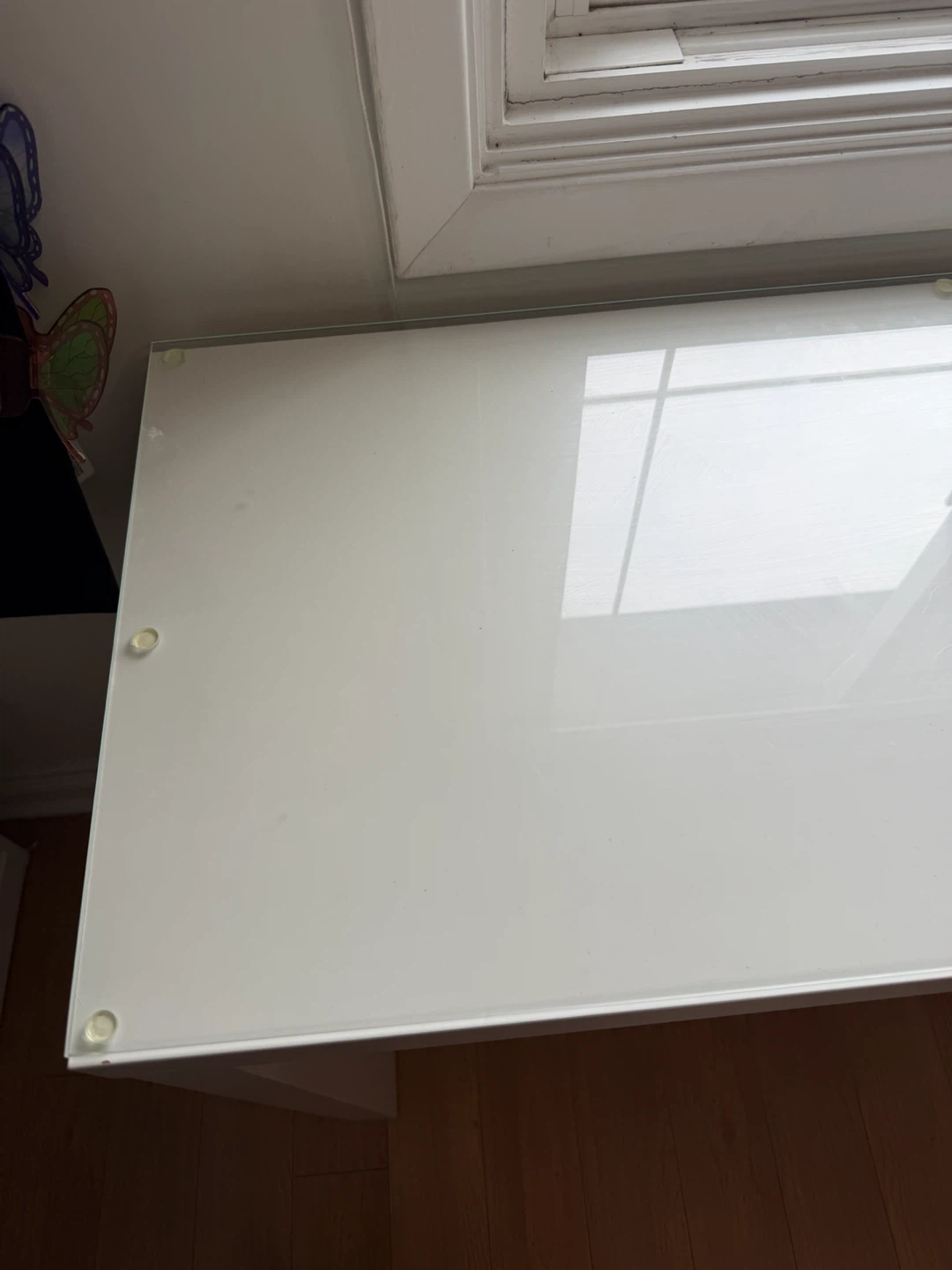 IKEA Malm vanity desk with glass and Custom drawer  felt - photo 2
