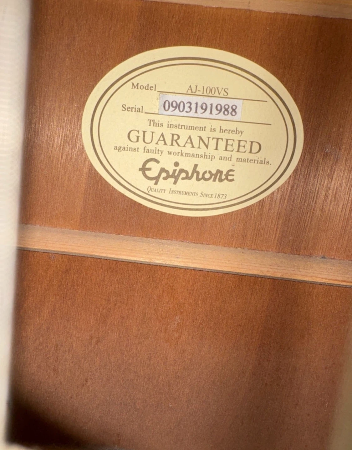 Guitar Epihone AJ-100/VS Vintage Sunburst variant - photo 2