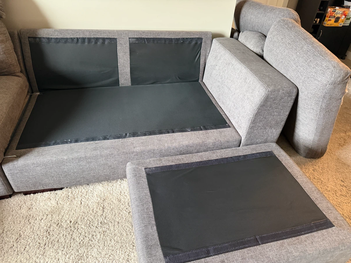 Grey Fabric Sectional Sofa with Ottomans - photo 5