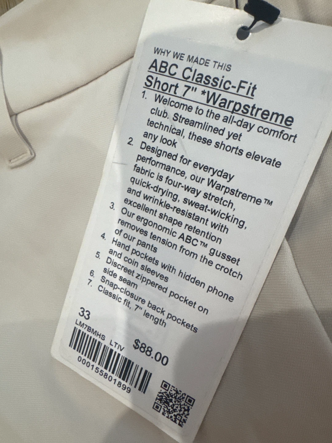 Lululemon ABC Classic-Fit Short 7 inch Warpstreme - Size 33 - photo 2