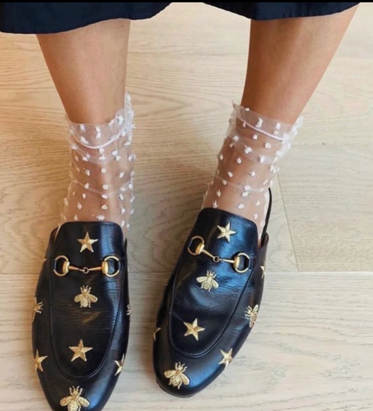 Authentic Gucci Bee and Star Mules - Size 38