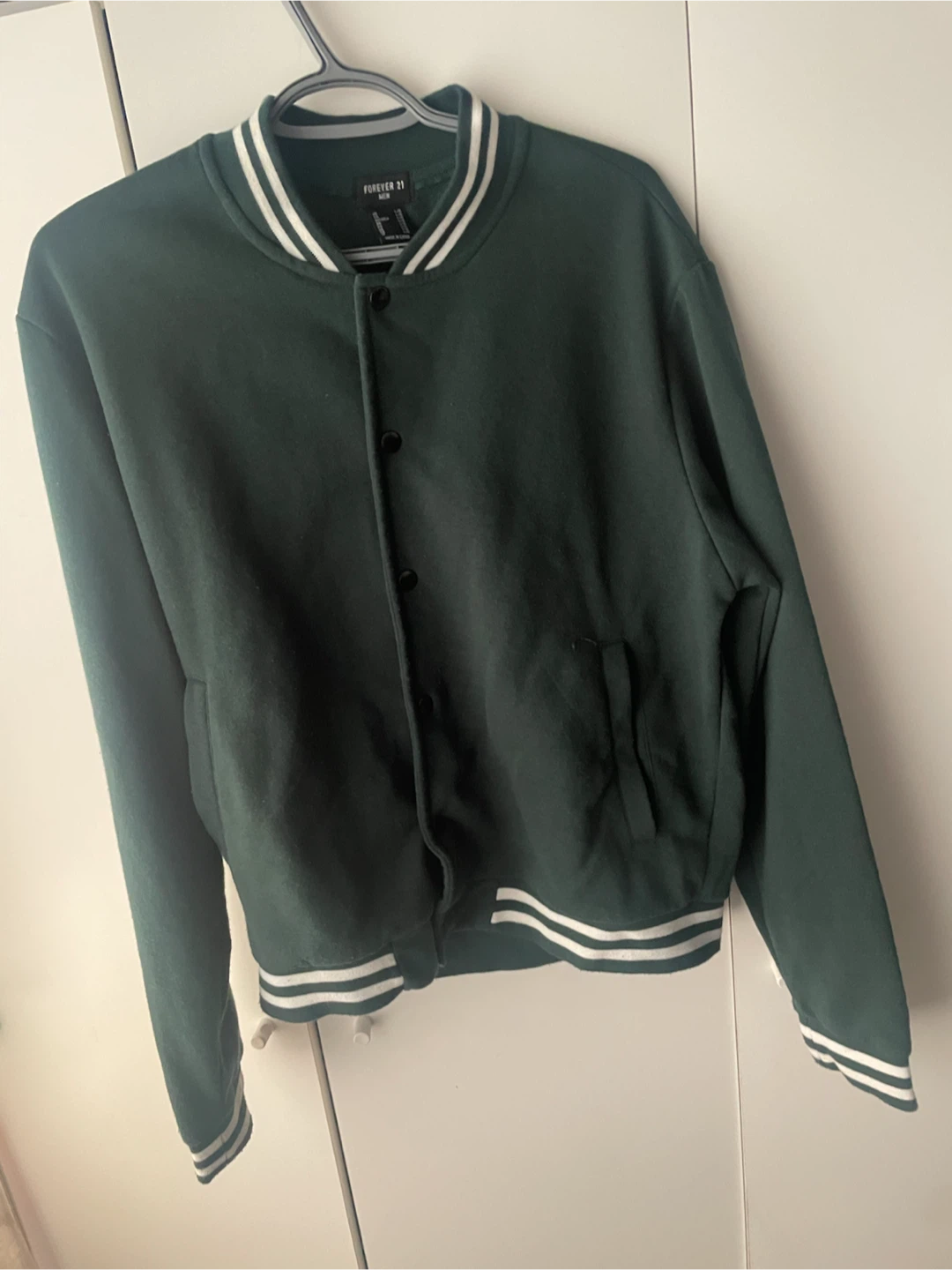 Forever 21 Men's Varsity Jacket - Green