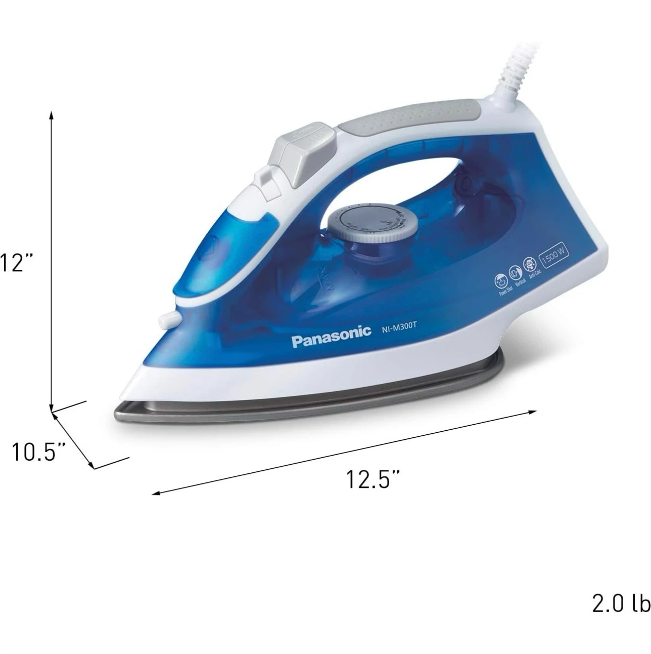 Panasonic Ultra-Light Steam Iron with Power Shot, Blue - photo 3