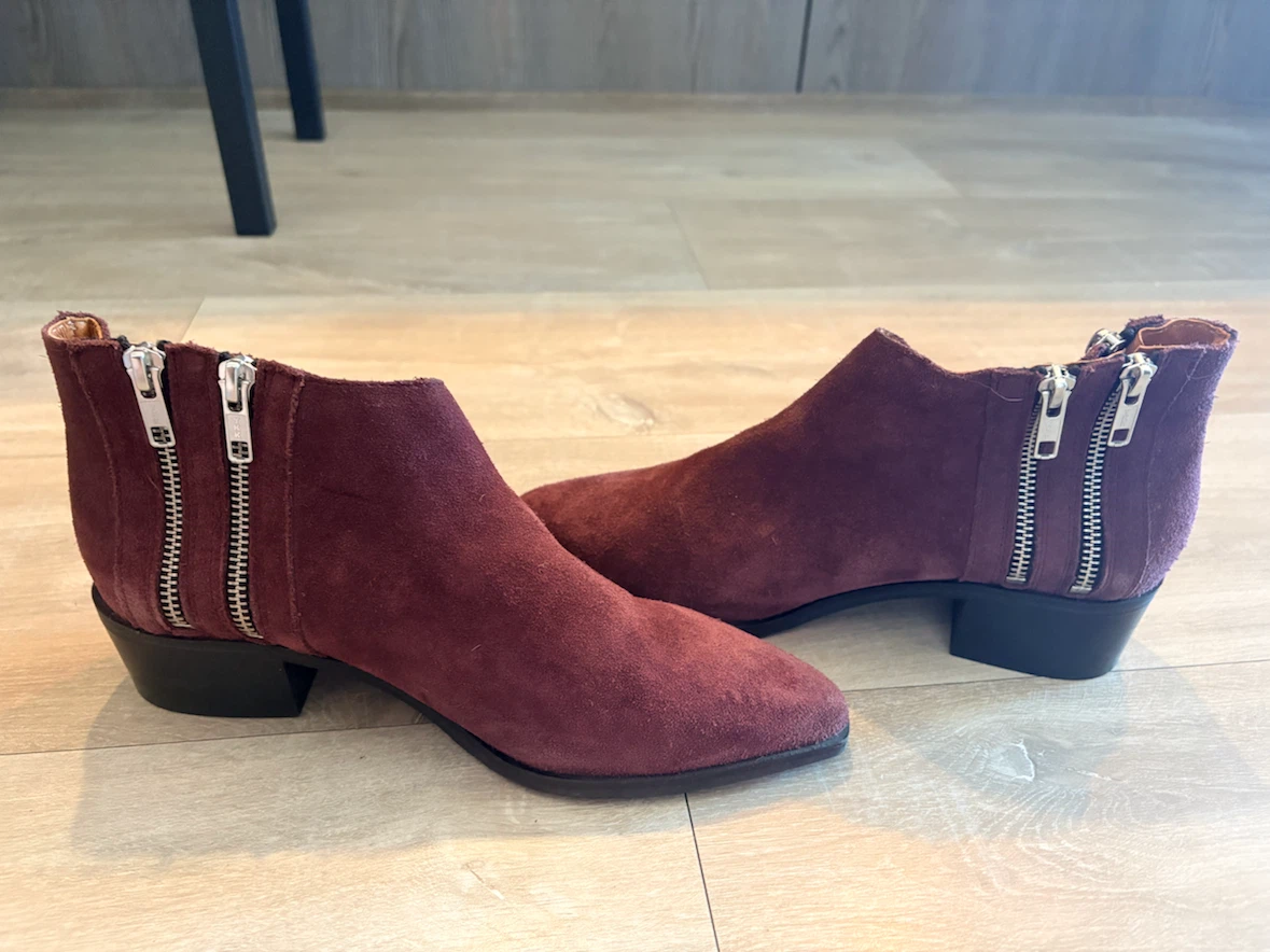 Selected Femme Suede Ankle Boots Burgundy - photo 2